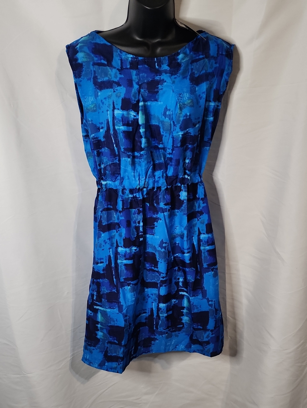 American Leisure Blue Abstract Print Sleeveless Dress Size Large New With Tag